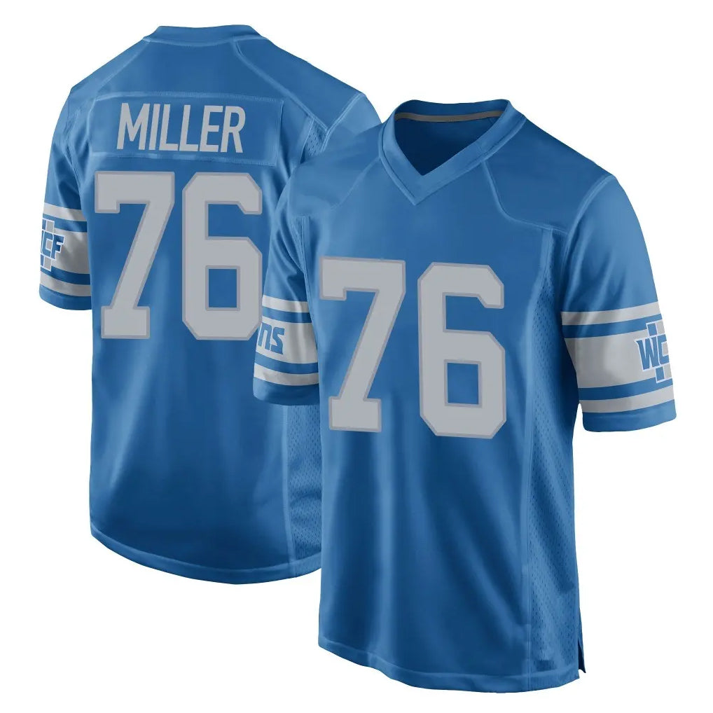Blackjersey D.Lions #76 Blake Miller Player Blue Vapor Untouchable Throwback Game Stitched Jerseys