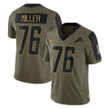 Blackjersey D.Lions #76 Blake Miller Player Olive Salute To Service Limited Game Stitched Jerseys
