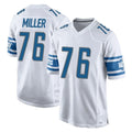 Blackjersey D.Lions #76 Blake Miller Player White Home Game Stitched Jerseys