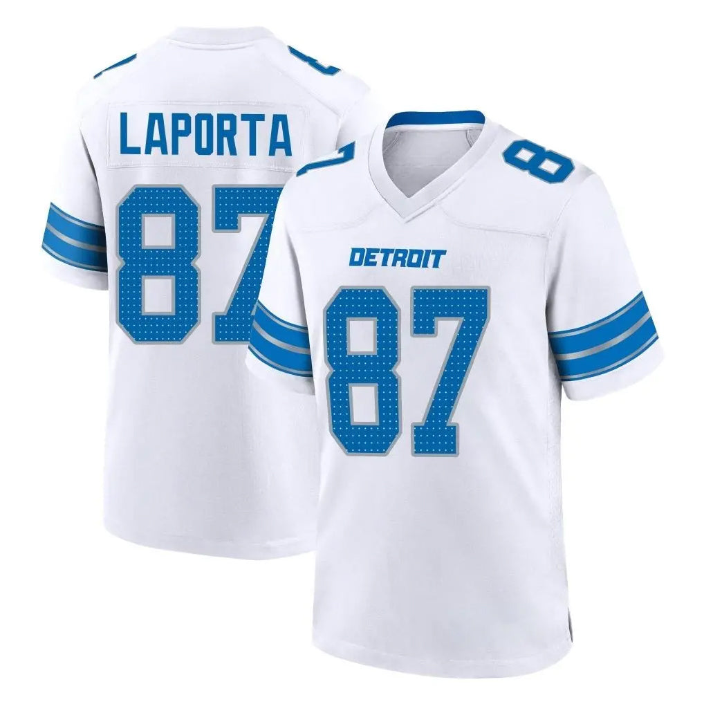 Blackjersey D.Lions #87 Sam LaPorta Player White Alternate Home Game Stitched Jerseys