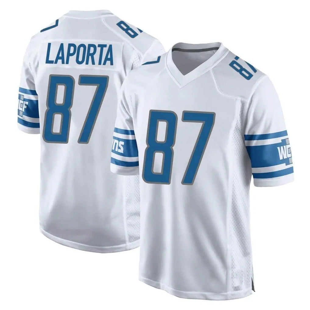Blackjersey D.Lions #87 Sam LaPorta Player White Home Game Stitched Jerseys