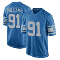 Blackjersey D.Lions #91 Tyleik Williams Player Blue Vapor Untouchable Throwback Game Stitched Jerseys