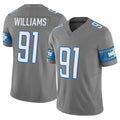 Blackjersey D.Lions #91 Tyleik Williams Player Gray Vapor F.U.S.E. Limited Home Game Stitched Jerseys