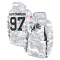 Blackjersey D.Lions #97 Aidan Hutchinson Player Arctic Camo Salute to Service Hoodies Limited Game Stitched Jerseys