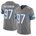Blackjersey D.Lions #97 Aidan Hutchinson Player Gray Vapor F.U.S.E. Limited Home Game Stitched Jerseys