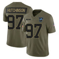 Blackjersey D.Lions #97 Aidan Hutchinson Player Olive 2025 Salute To Service Limited Home Game Stitched Jerseys