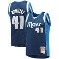 Blackjersey D.Mavericks Mitchell & Ness #41 Dirk Nowitzki Navy Dallas Mavericks 201112 Hardwood Classics Swingman Stitched Jerseys