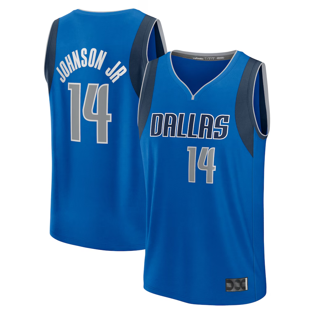 Blackjersey D.Mavericks #14 Morez Johnson Jr. Blue 2026 Draft First Round Pick Fast Break Jerseys - Icon Edition