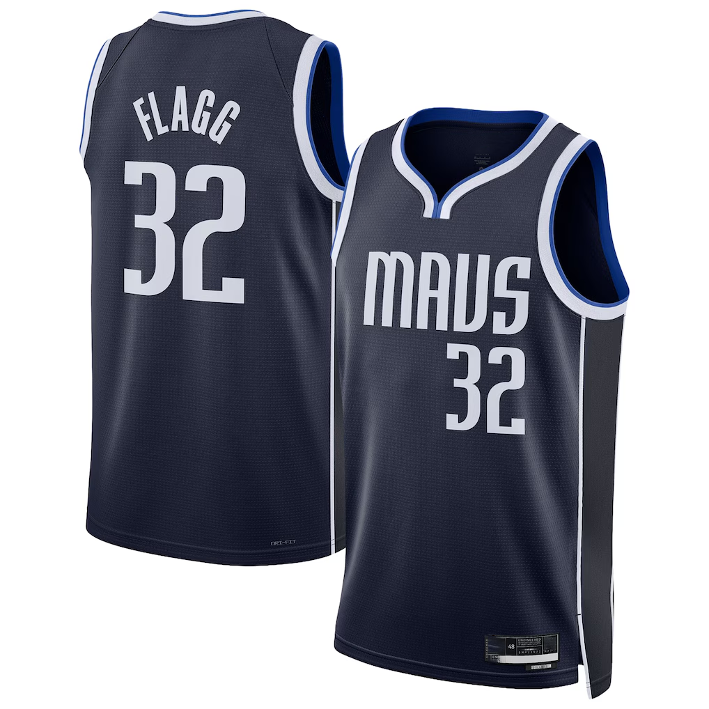 Blackjersey D.Mavericks #32 Cooper Flagg Navy Swingman Jerseys - Statement Edition