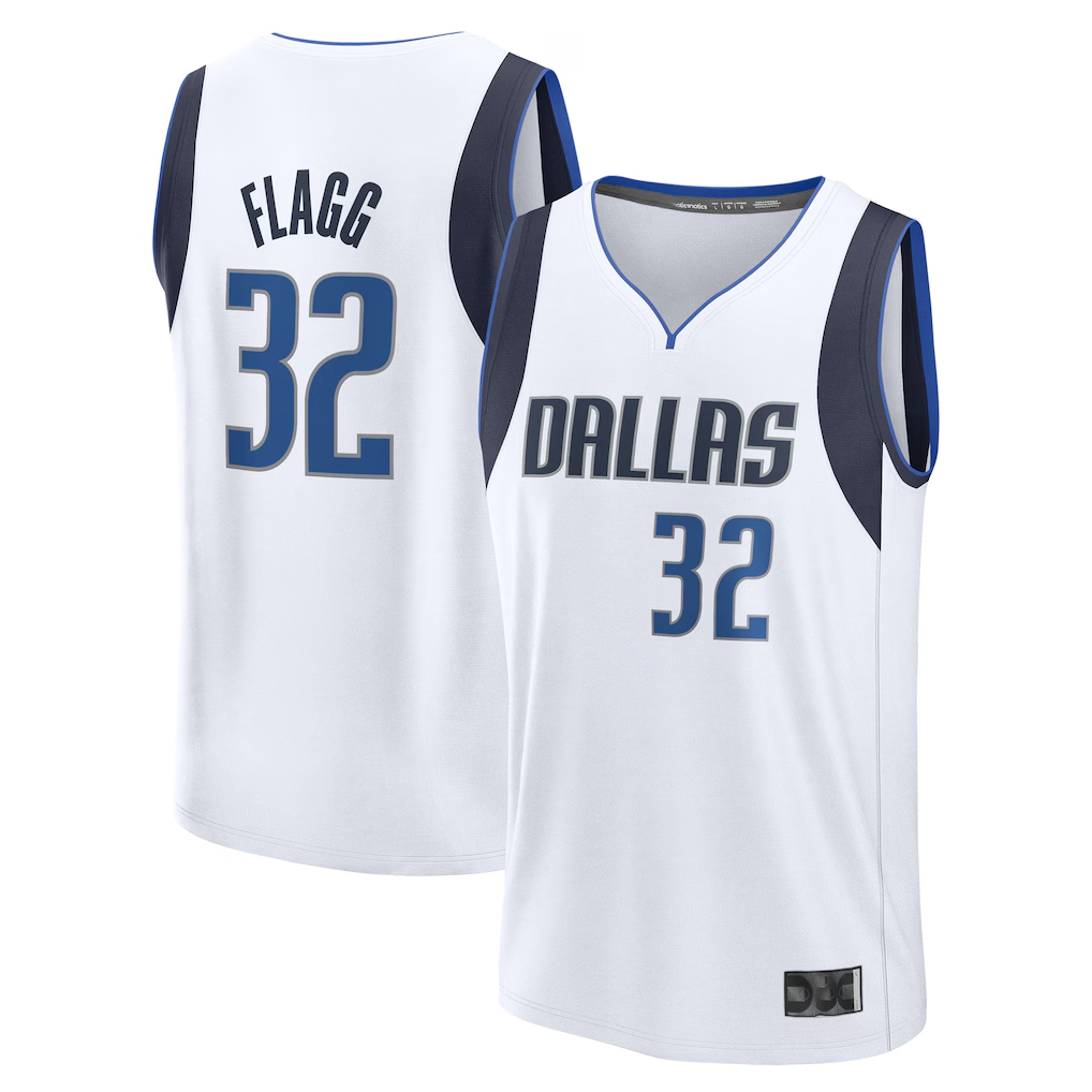 Blackjersey D.Mavericks #32 Cooper Flagg White 2025 Draft First Round Pick Fast Break Replica Jerseys - Association Edition