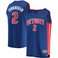 Blackjersey D.Pistons #2 Cade Cunningham  Blue 2021 Draft First Round Pick Fast Break Replica Jerseys - Icon Edition
