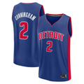 Blackjersey D.Pistons #2 Cade Cunningham  Blue Fast Break Replica Player Jerseys - Icon Edition