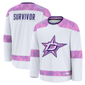 Blackjersey D.Stars White Hockey Fights Cancer Survivor Practice Jerseys