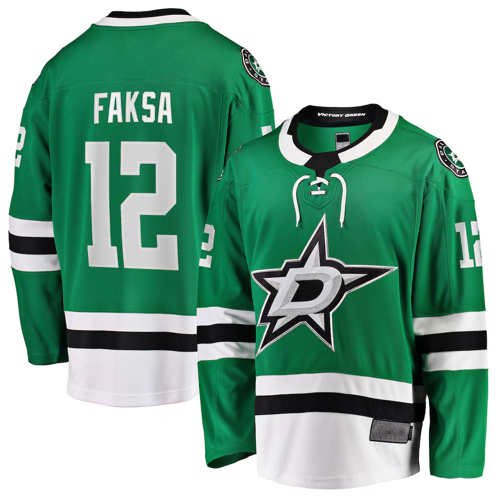 Blackjersey D.Stars #12 Radek Faksa Kelly Green Home Breakaway Jerseys