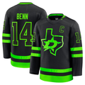 Blackjersey D.Stars #14 Jamie Benn Black Alternate Premium Jerseys