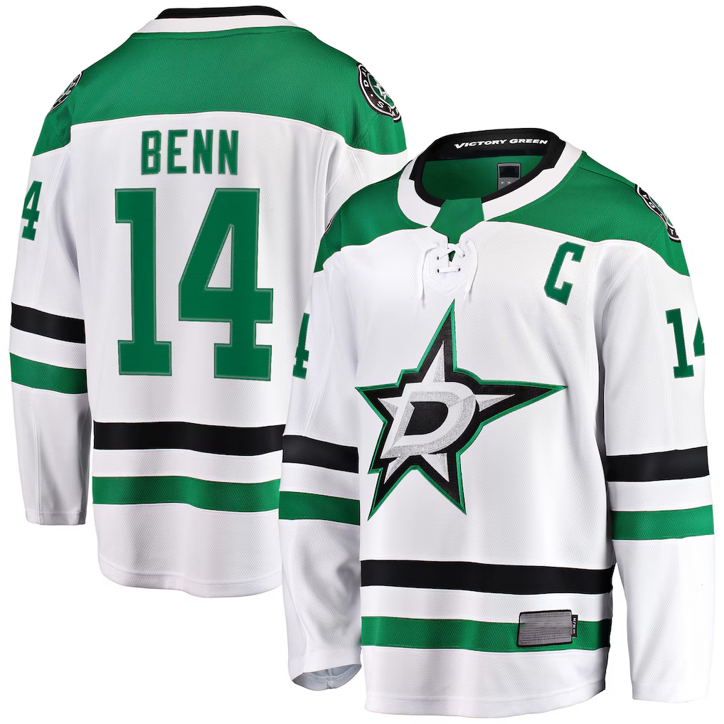 Blackjersey D.Stars #14 Jamie Benn White Breakaway Jerseys