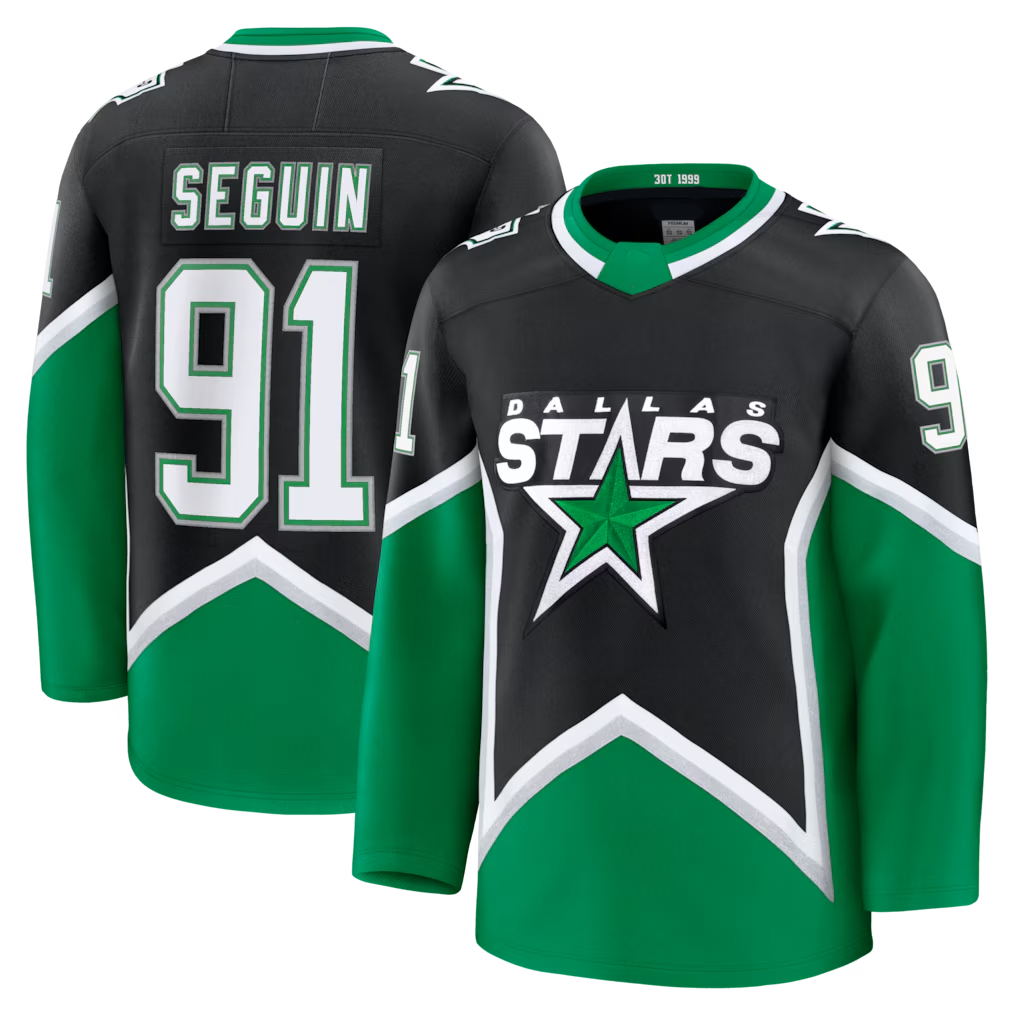 Blackjersey D.Stars #91 Tyler Seguin Black Alternate Premium Jerseys