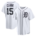 Blackjersey D.Tigers #15 Max Clark White Home Replica Jersey