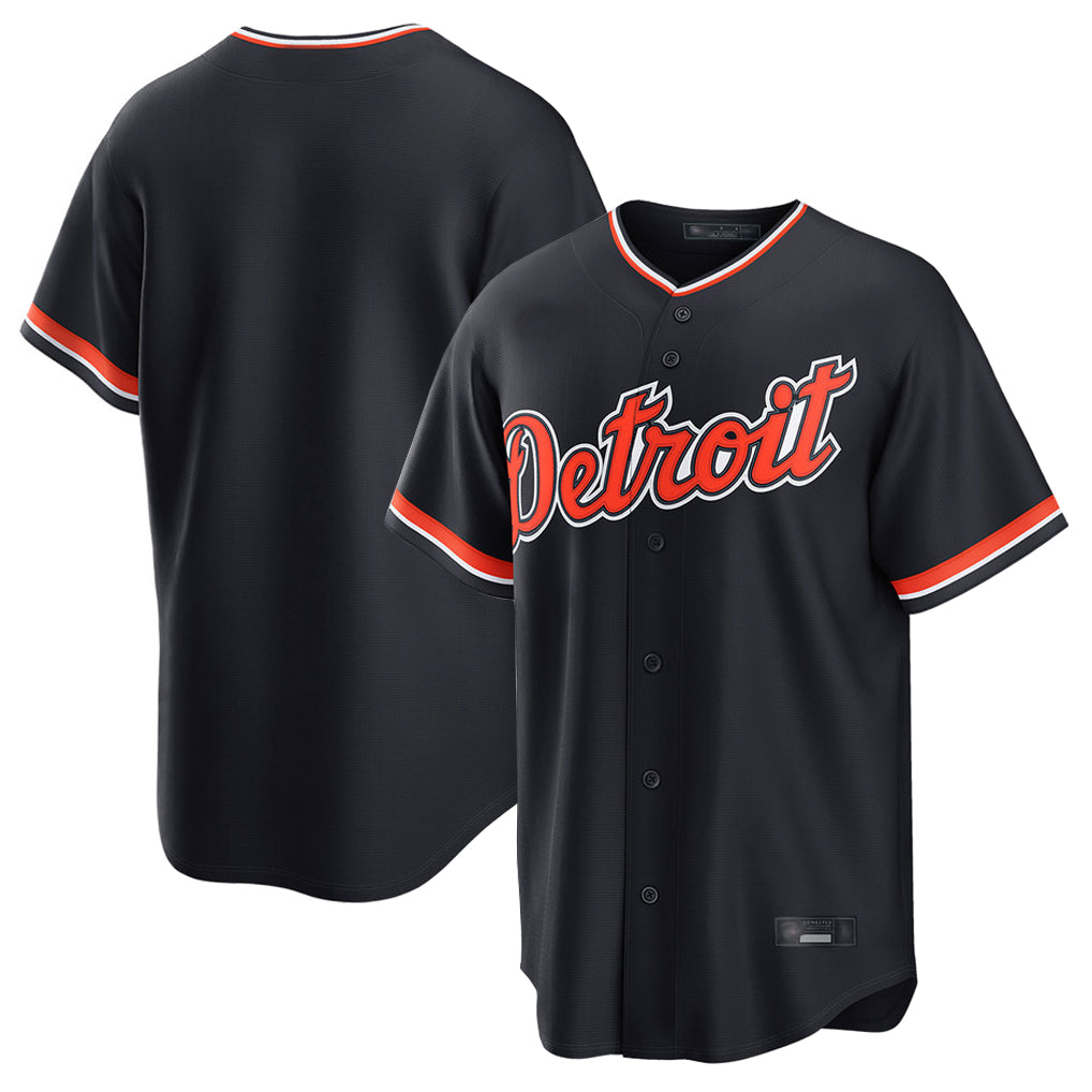 Blackjersey D.Tigers Navy Home Game Blank Player Stitched Jerseys