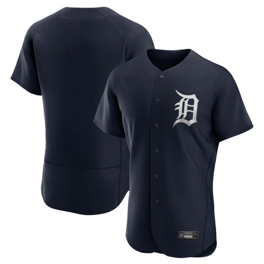 Blackjersey D.Tigers Navy Home Limited Elite Blank Player Stitched Jerseys