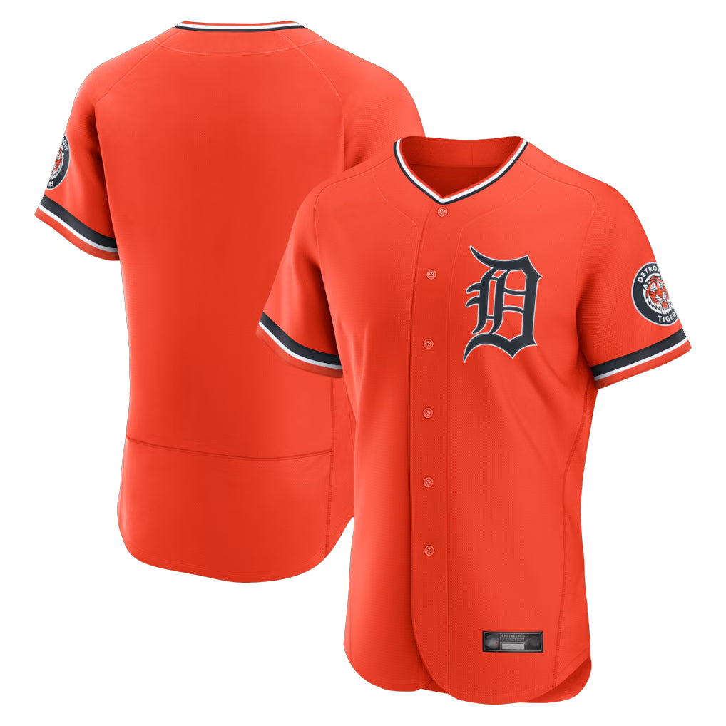 Blackjersey D.Tigers Orange Limited Elite Home Blank Player Stitched Jerseys