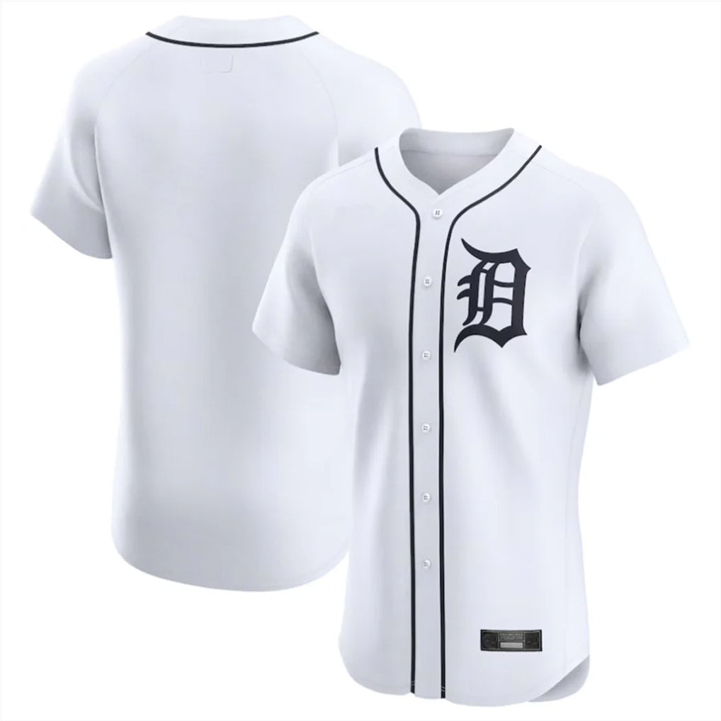 Blackjersey D.Tigers White Limited Elite Home Blank Player Stitched Jerseys