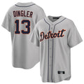 Blackjersey D.Tigers #13 Dillon Dingler Player Gray Home Game Stitched Jerseys