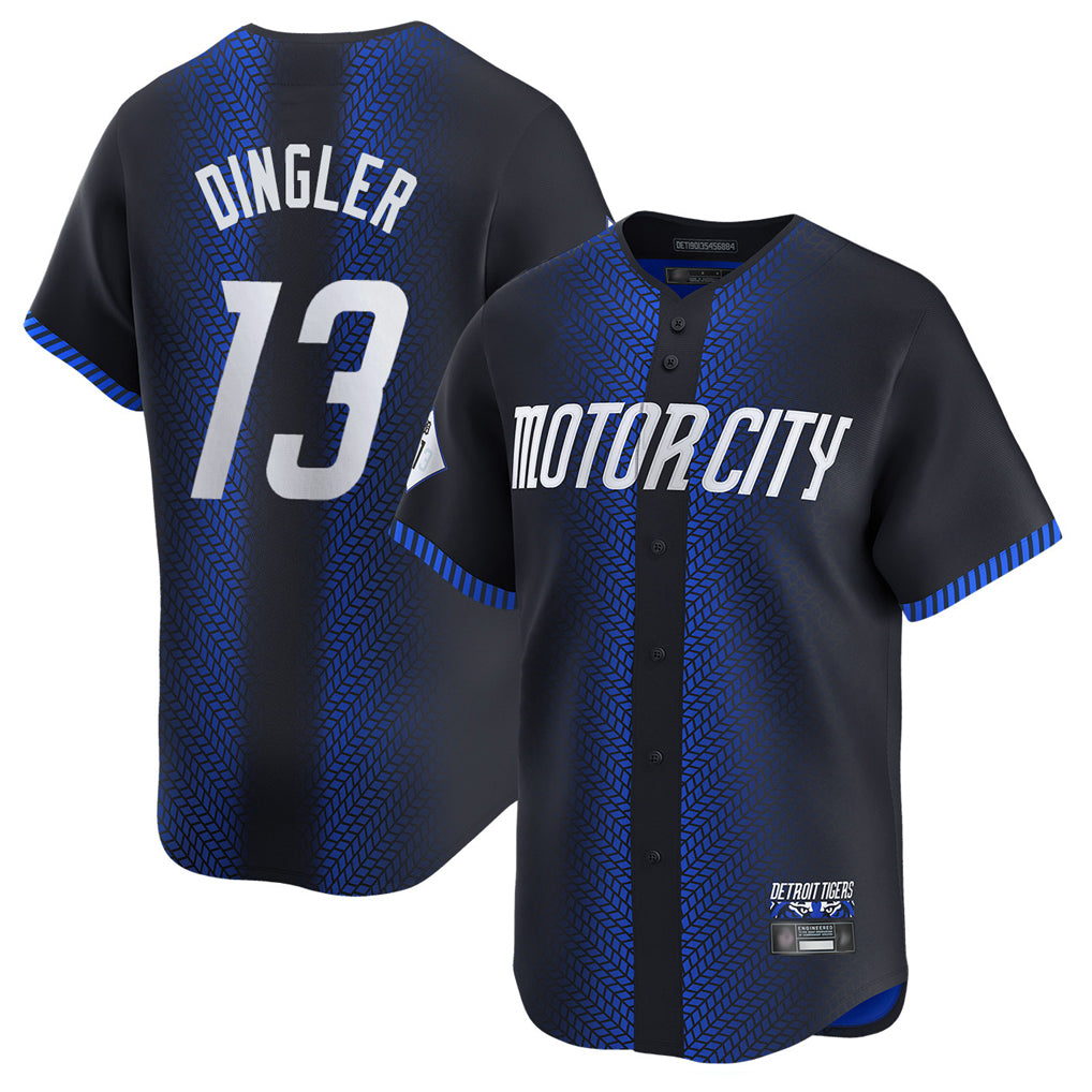 Blackjersey D.Tigers #13 Dillon Dingler Player Navy City Connect Home Limited Stitched Jerseys