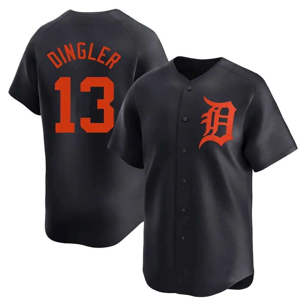 Blackjersey D.Tigers #13 Dillon Dingler Player Navy Home Limited Stitched Jerseys
