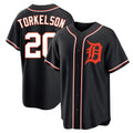 Blackjersey D.Tigers #20 Spencer Torkelson Player Black Fashion Out Home Game Stitched Jerseys