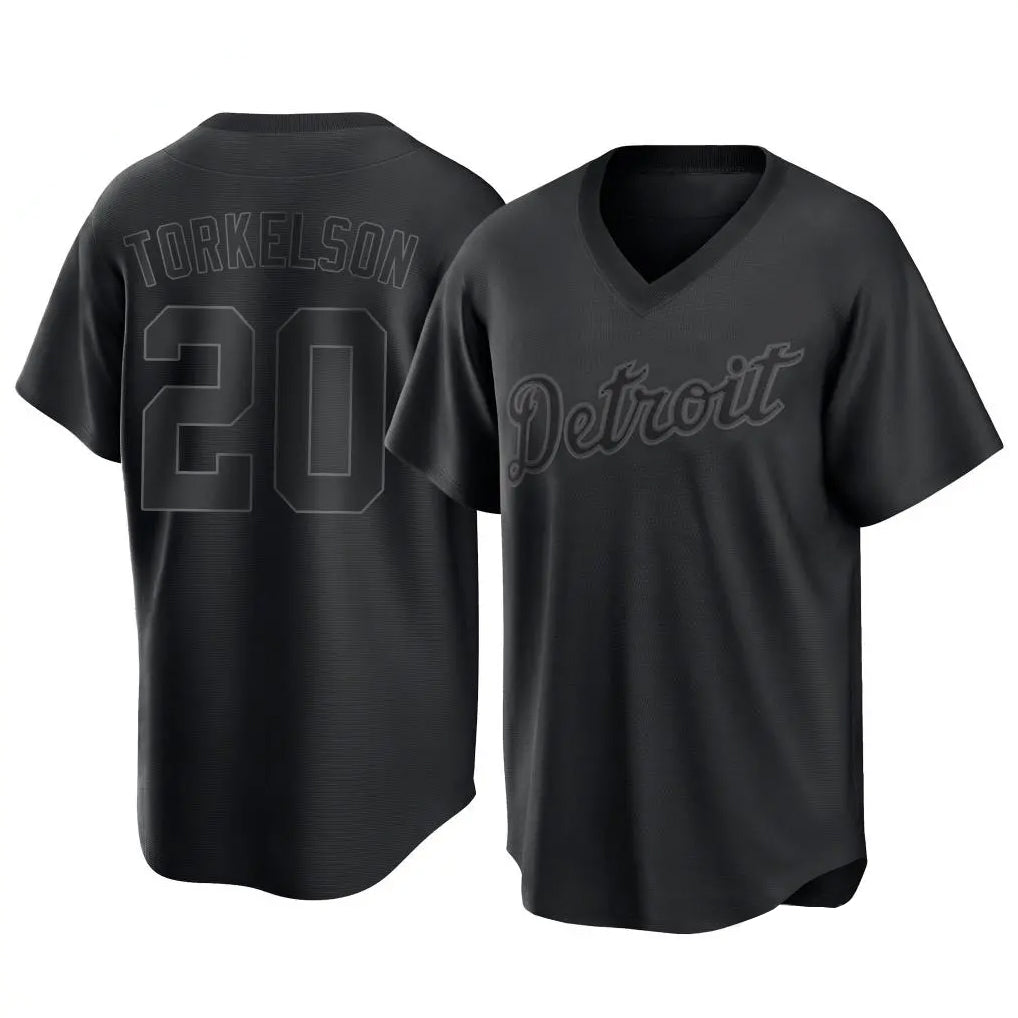 Blackjersey D.Tigers #20 Spencer Torkelson Player Black T-shirt Home Game Stitched Jerseys
