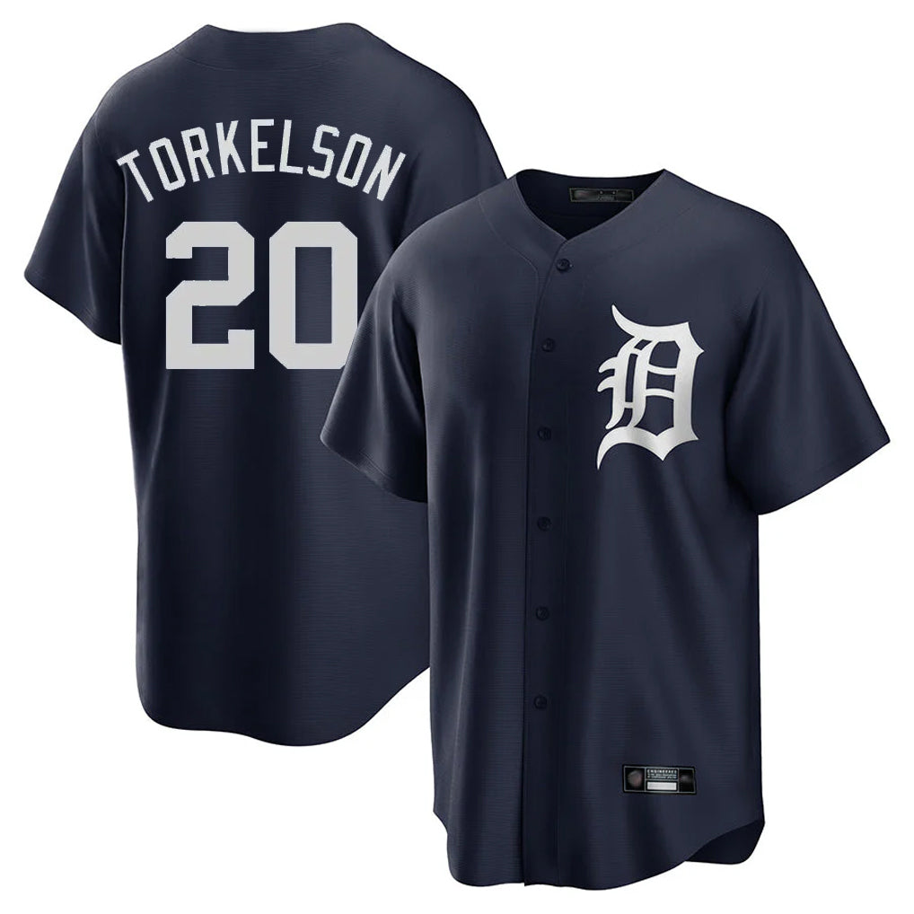 Blackjersey D.Tigers #20 Spencer Torkelson Player Navy Game Home Stitched Jerseys
