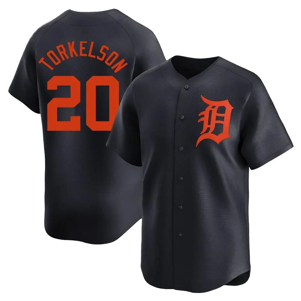 Blackjersey D.Tigers #20 Spencer Torkelson Player Navy Home Limited Stitched Jerseys