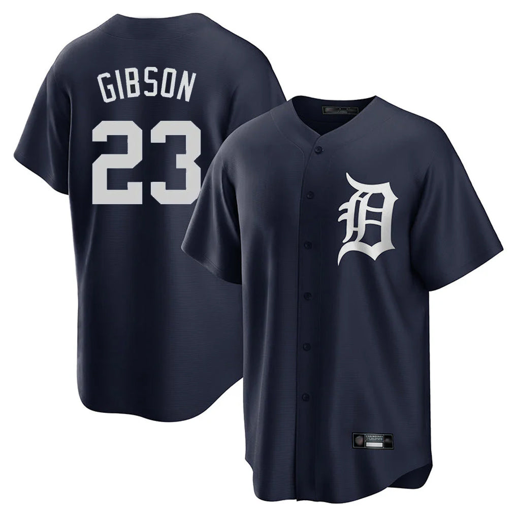 Blackjersey D.Tigers #23 Kirk Gibson Player Navy Game Home Stitched Jerseys