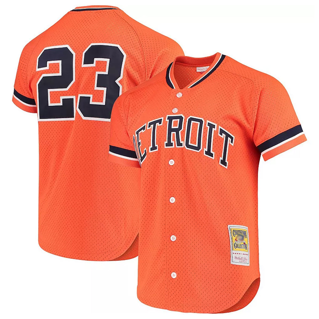 Blackjersey D.Tigers #23 Kirk Gibson Player Orange DMitchell & Ness Cooperstown Collection Batting Limited Stitched Jerseys
