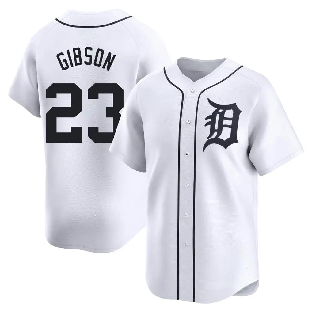 Blackjersey D.Tigers #23 Kirk Gibson Player White Home Limited Stitched Jerseys