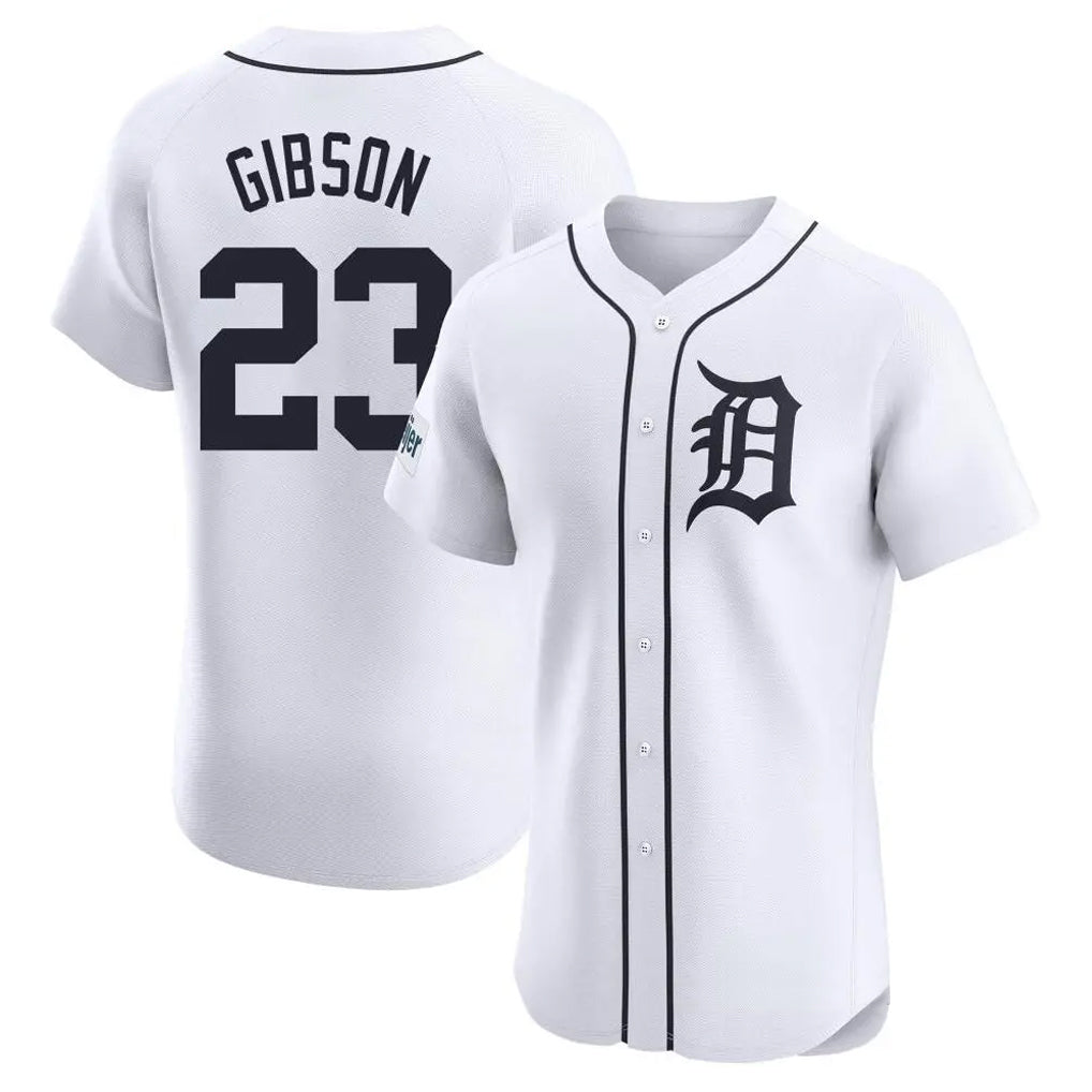 Blackjersey D.Tigers #23 Kirk Gibson Player White Limited Elite Home Stitched Jerseys