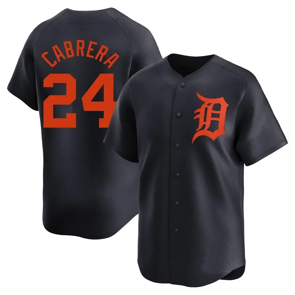 Blackjersey D.Tigers #24 Miguel Cabrera Player Navy Home Limited Stitched Jerseys