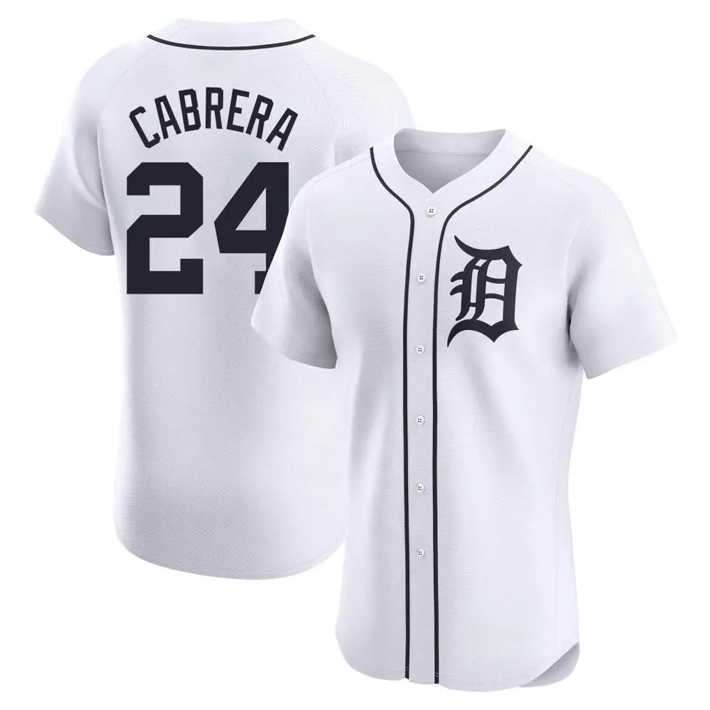 Blackjersey D.Tigers #24 Miguel Cabrera Player White Limited Elite Home Stitched Jerseys
