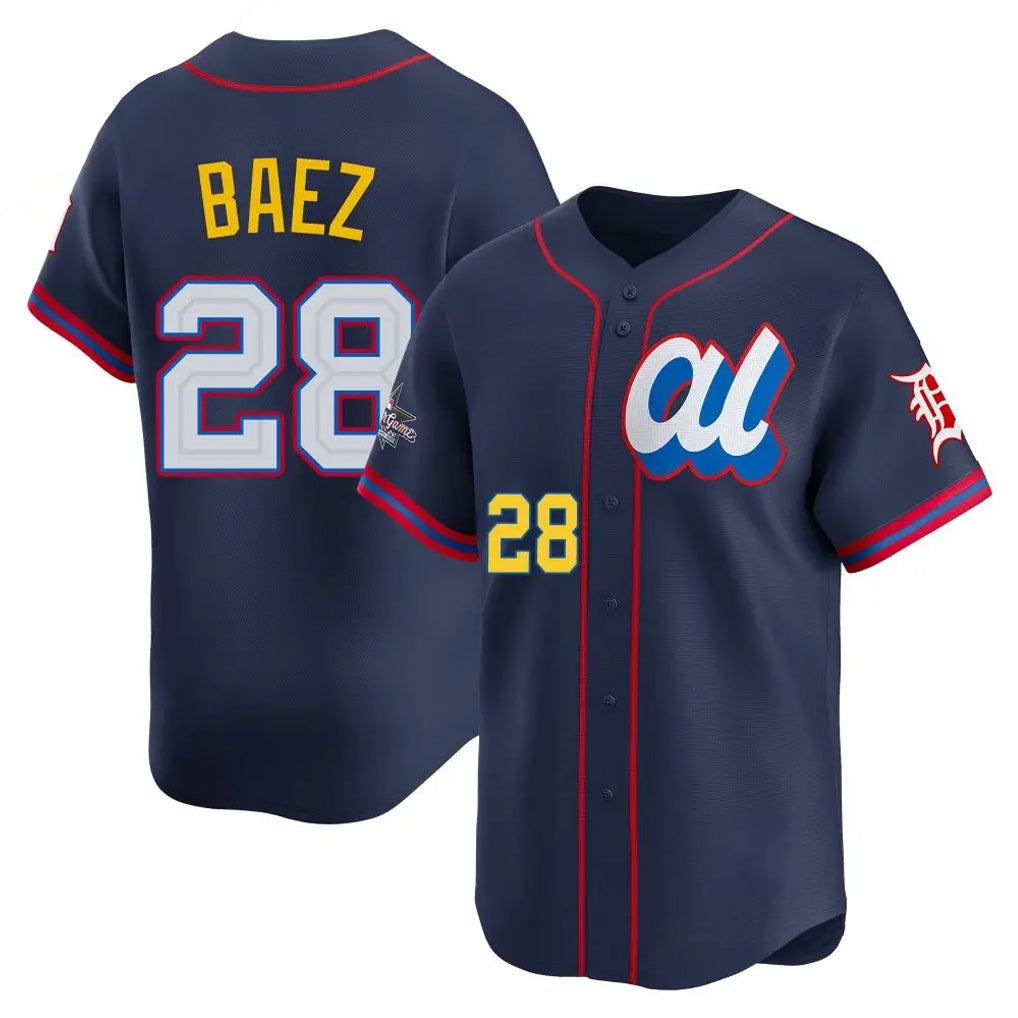 Blackjersey D.Tigers #28 Javier B¨¢ez Player Navy Limited American League All-Star Edition Stitched Jerseys