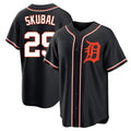 Blackjersey D.Tigers #29 Tarik Skubal Player Black Fashion Out Home Game Stitched Jerseys