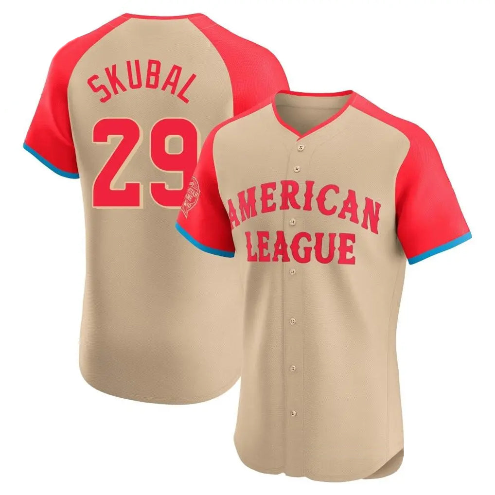 Blackjersey D.Tigers #29 Tarik Skubal Player Cream American League All-Star Limited Elite Home Stitched Jerseys
