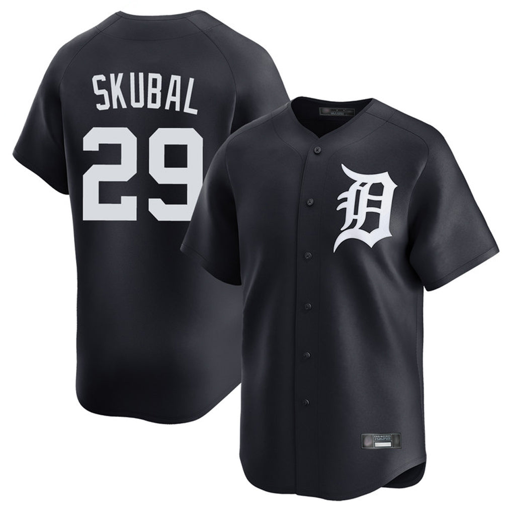 Blackjersey D.Tigers #29 Tarik Skubal Player Navy Home Limited Game Stitched Jerseys
