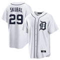 Blackjersey D.Tigers #29 Tarik Skubal Player White Home Game Stitched Jerseys