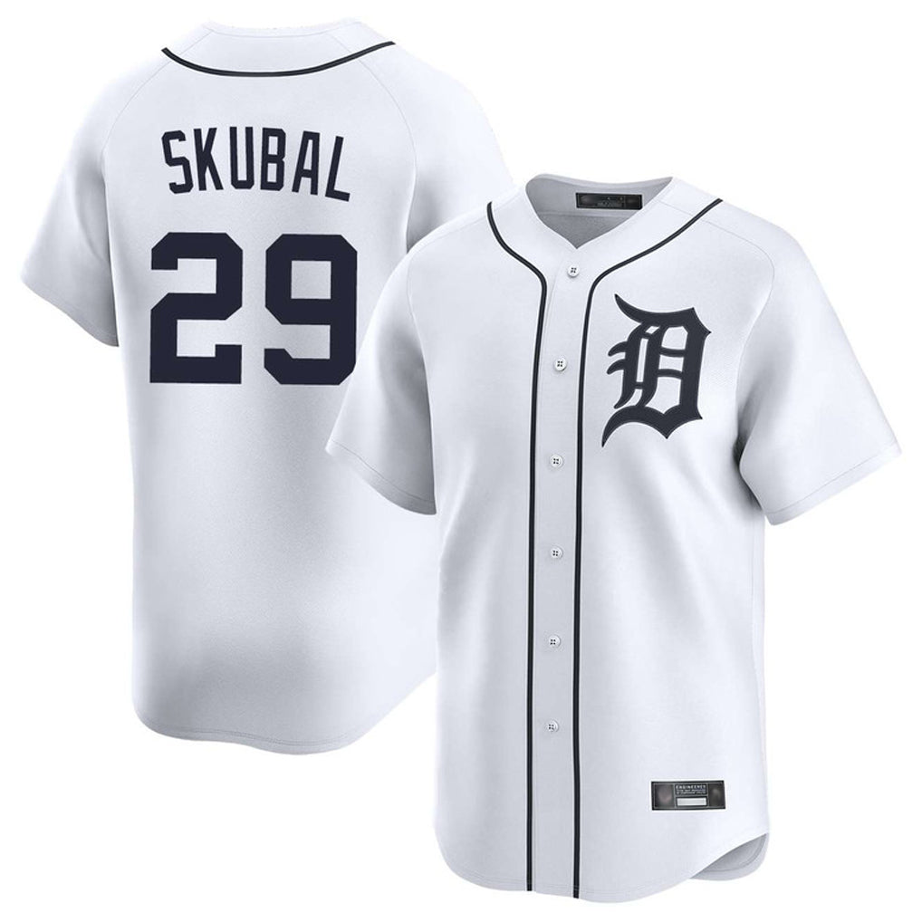 Blackjersey D.Tigers #29 Tarik Skubal Player White Home Limited Stitched Jerseys