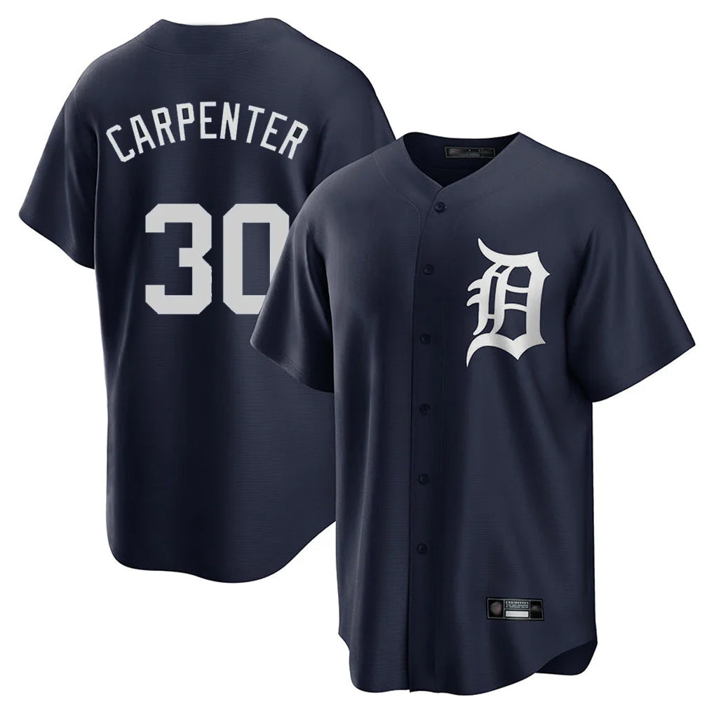 Blackjersey D.Tigers #30 Kerry Carpenter Player Navy Game Home Stitched Jerseys