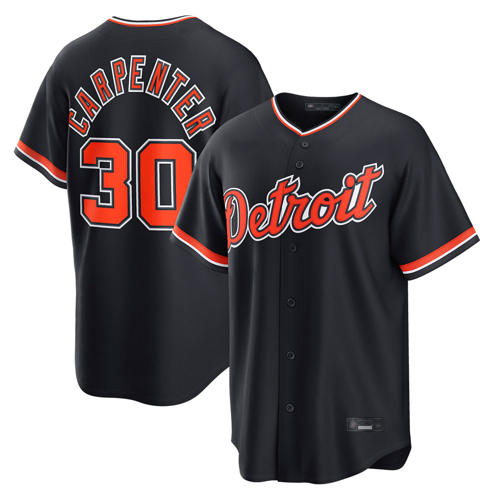 Blackjersey D.Tigers #30 Kerry Carpenter Player Navy Home Game Stitched Jerseys