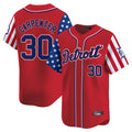 Blackjersey D.Tigers #30 Kerry Carpenter Player Red Independence Day Vapor Premier Limited Stitched Jerseys
