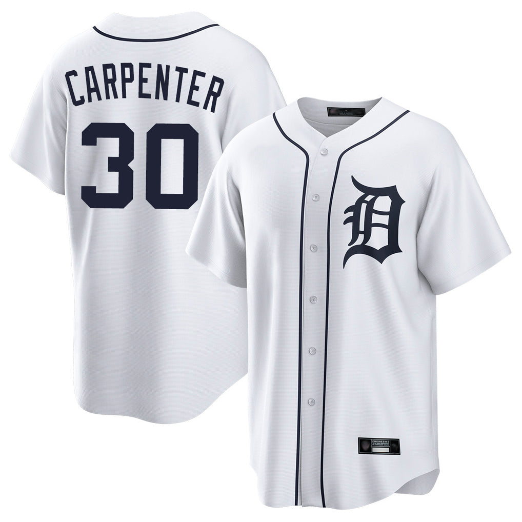 Blackjersey D.Tigers #30 Kerry Carpenter Player White Home Game Stitched Jerseys