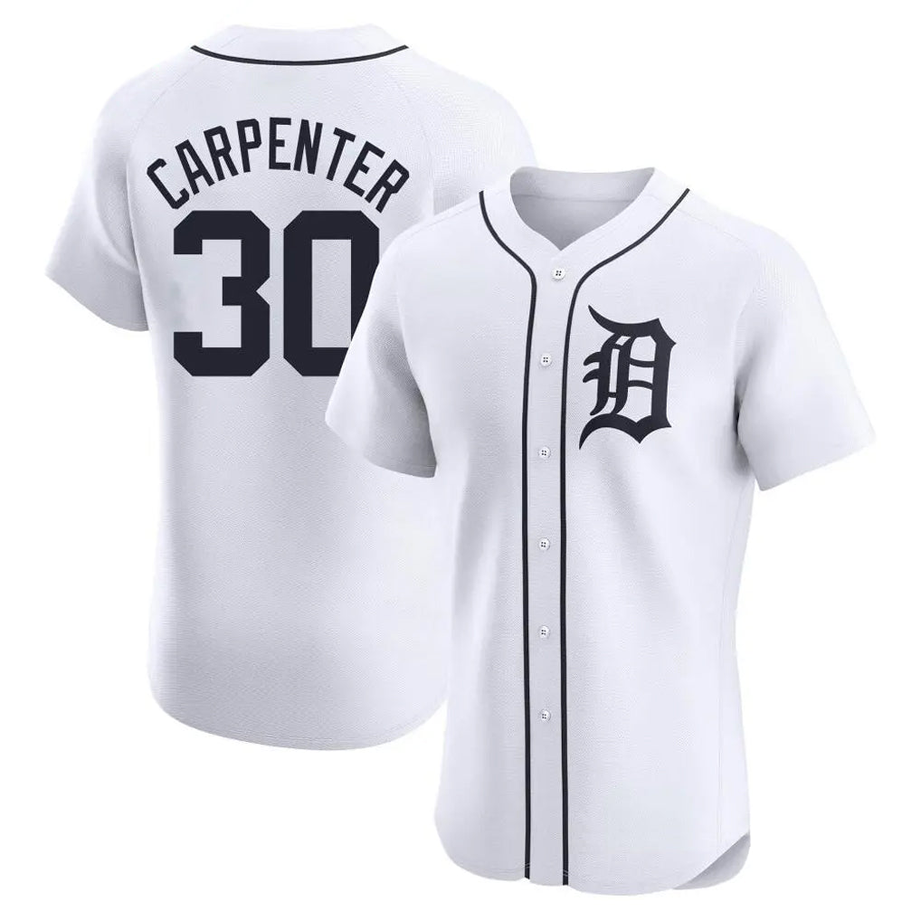 Blackjersey D.Tigers #30 Kerry Carpenter Player White Limited Elite Home Stitched Jerseys